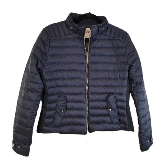 ZARA Jackets & Blazers - Zara Navy Lightweight Bomber Quilted Puffer Cropped Jacket Streetwear-Sz XL NWT